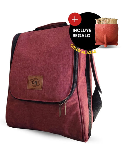 Bolso Matero | Oxford Premium bordo | 🎁 Mate Tipo Imperial + Bombilla de Regalo | Impermeable y Térmico