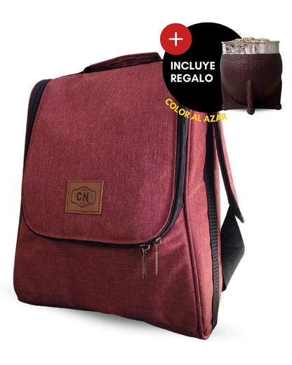 Bolso Matero | Oxford Premium bordo | 🎁 Mate Tipo Imperial + Bombilla de Regalo | Impermeable y Térmico