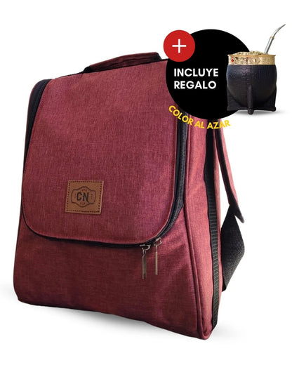 Bolso Matero | Oxford Premium bordo | 🎁 Mate Tipo Imperial + Bombilla de Regalo | Impermeable y Térmico