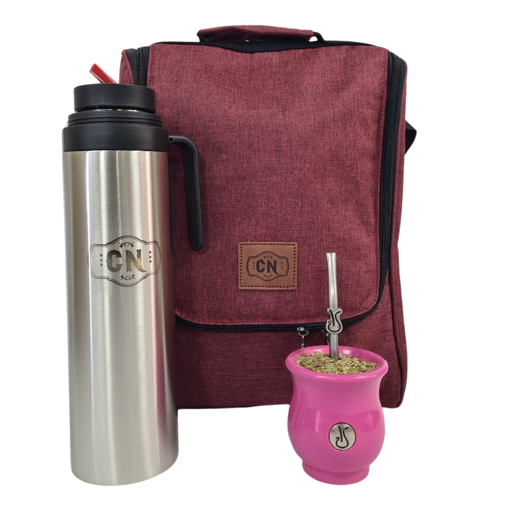 Set Completo Bolso Matero + Mate sabio+ Termo 1L-*envio gratis en santiago provincia*