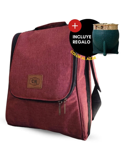 Bolso Matero | Oxford Premium bordo | 🎁 Mate Tipo Imperial + Bombilla de Regalo | Impermeable y Térmico
