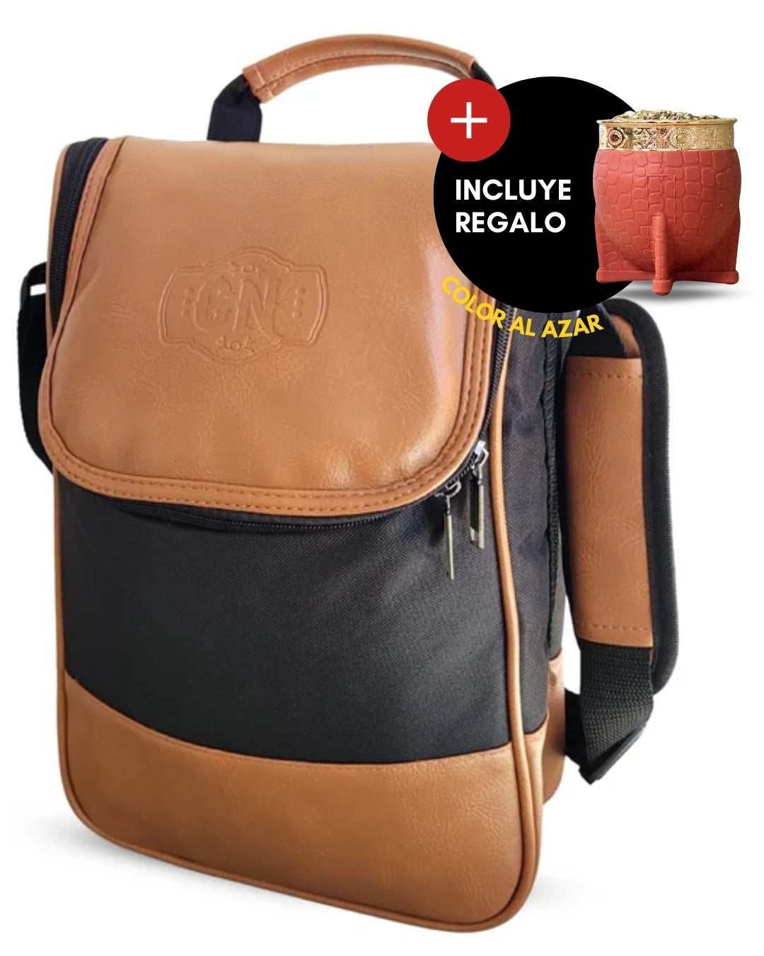 Bolso Matero | Eco Cuero Premium Café Claro | Impermeable y Térmico