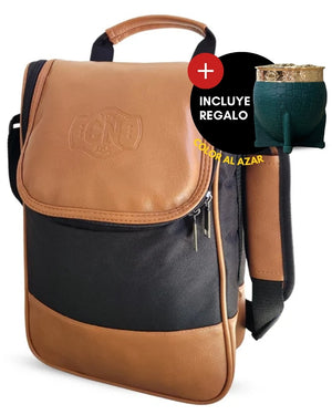 Bolso Matero | Eco Cuero Premium Café Claro | Impermeable y Térmico