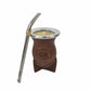 Mate Calabaza Forrado Cuero con bombilla
