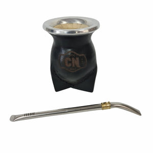Mate Calabaza Forrado Cuero con bombilla