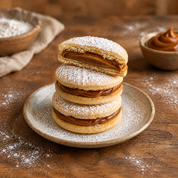 Alfajores caseros con dulce de leche