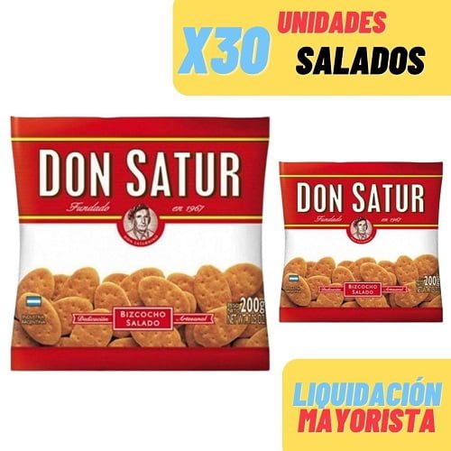Caja Bizcochos Don Satur Salados x30 Unidades | Venta Mayorista