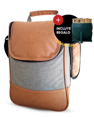 Bolso Matero | Eco Cuero Premium Gris | Impermeable y Térmico