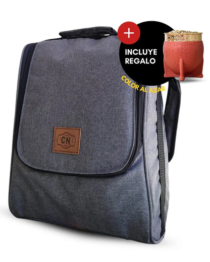 Bolso Matero | Oxford Premium Gris Claro | 🎁 Mate Tipo Imperial de Regalo | Resistente y Térmico