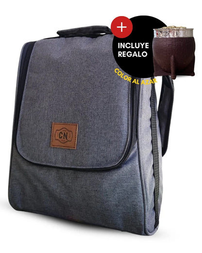 Bolso Matero | Oxford Premium Gris Claro | 🎁 Mate Tipo Imperial de Regalo | Resistente y Térmico