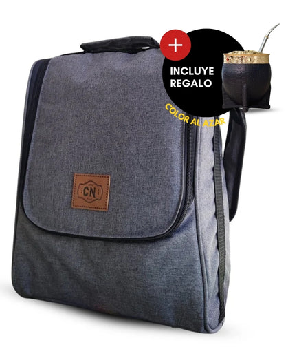 Bolso Matero | Oxford Premium Gris Claro | 🎁 Mate Tipo Imperial de Regalo | Resistente y Térmico