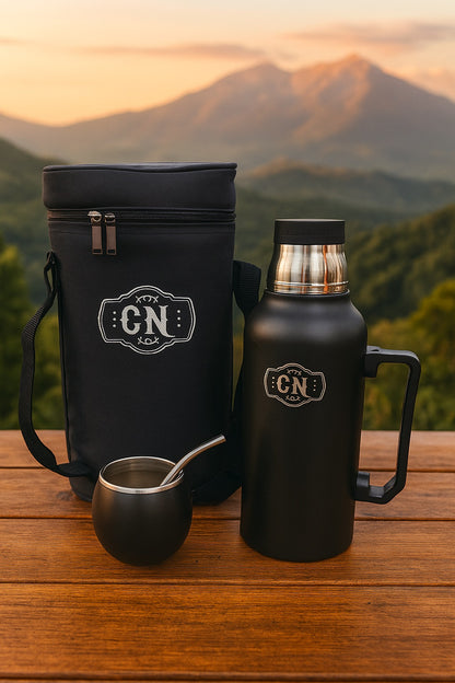 Kit de Iniciación Todo en Uno | Portatermo + Termo 1.3L con Mate Integrado y Bombilla